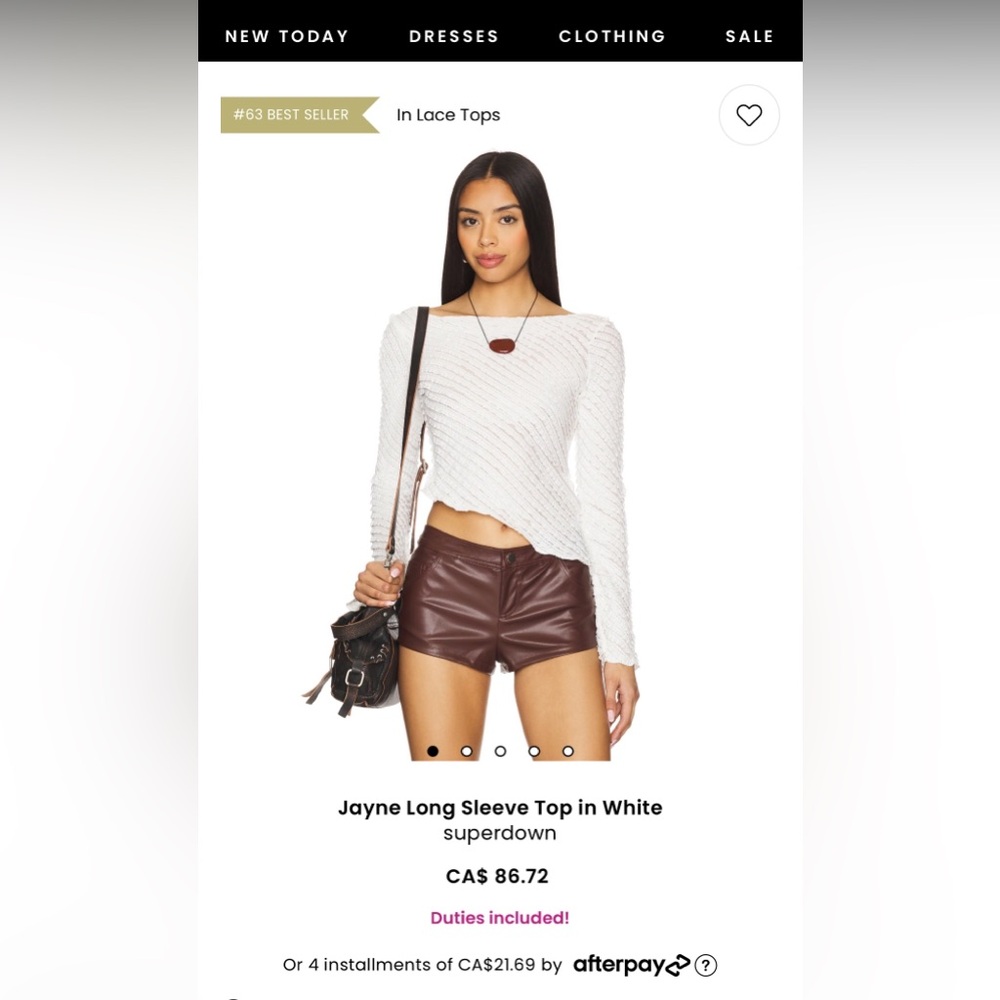 REVOLVE Superdown Textured White Blouse